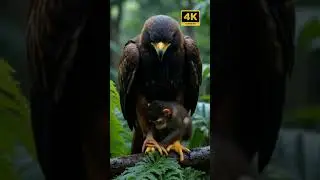 Monkey & Eagle's Unlikely Shelter: Borneo's Rain-Soaked Secret! #BorneoRainforest