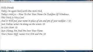 How To Put your name in your taskbar of windows - My TricksClub .!