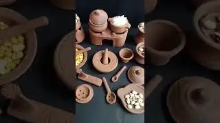 Miniature latest clay kitchen set unboxing I Primitive clay kitchen set l #bartan #foryou #mini
