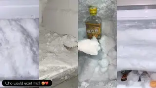 Frozen Freezer 😊 The frost irresistible 😋It looks Good 🫠Tastes like delicious snack 💓🥰 ASMR ❤️