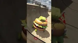 Gta V Spongebob cars Ramp challenge part 2 #shorts