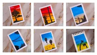 Beautiful Sunset Painting Tutorial | Easy Landscape Painting Full Video
