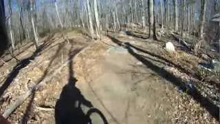 Winter Mountain Biking - single track - Norwalk CT USA