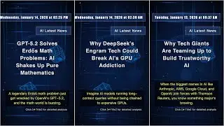 AI Tech News: Thursday, January 15, 2026 at 07:50 PM #QixNewsAI