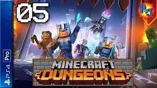 Let's Play Minecraft Dungeons PS4 Pro Console | Co-op Multiplayer Gameplay | Ep. 5 Redstone Mines