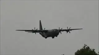 Royal Air Force  Lockheed Hercules landing runway 14 at ZRH (with live ATC)