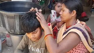 Short Hair Lice Nitpicking 💇Desi Haircut Vlog Haircut Vlog Indian Woman Headshave Vlog
