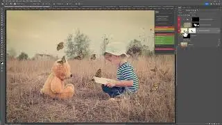 Butterfly Overlays in Photoshop: Matching a butterfly overlay with a hazy image match tones