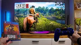 RDR2 On PS4 Slim | 1080p Vs . 65 Inch 4K Upscaling | POV Gameplay