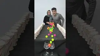 Mom  and son Amazing malti colour boll roll family challenge #shorts #games