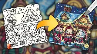 Coloriage Cozy au Marqueur à l’Alcool | Chorale de Noel