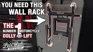 The Let's Roll Motorcycle Dolly and Lift Wall Rack