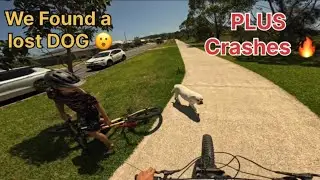 We found a LOST DOG 😮 Plus crashes 🔥 @Angusmtb1  #mtb #viral #shorts #sad #trending #dog #fyp 