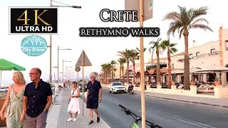 What Makes Rethymno Beach So Special? 🌊 4K Walking Tour in Crete, Greece