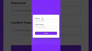 Confirm Password Validation Using HTML,CSS and JavaScript #htmlcssjavascript #learnhtml5andcss3