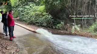 Hydraulic power pack with 8-inch submersible water pump for drainage test