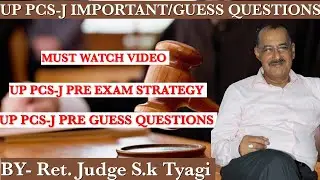 Guess Questions for UP PCS-J Pre Exam | Last Day Strategy | VJC