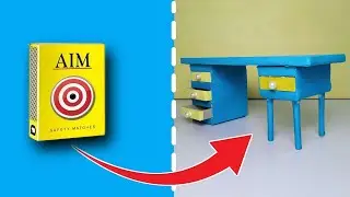 🔥 Matchbox to Mini Desk Transformation ✨ | DIY Miniature Desk with Drawers 🧰 | Bunty Brush
