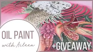 Completed Tropical Ice Cream Oil Painting + GIVEAWAY!