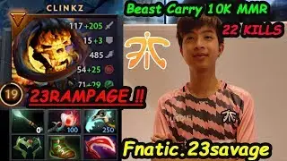 23RAMPAGE !! | Fnatic.23savage [Clinkz] Nuweng BEAST Carry 10K MMR Power Dota 2 pro Gameplay 7.26C