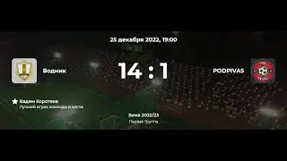 Лига CityFootball. Зима 22/23. Первая Группа. Третий тур. Водник - PodPivas