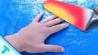 GLOWING 1000 degree KNIFE vs HUMAN HAND! (100% Real!)