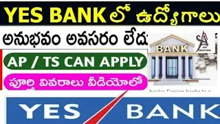 Jobs in yes bank//both Fresher's and experience can apply//work location ts and ap//latest bank jobs