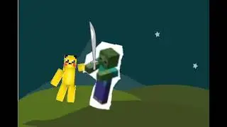 Zombie de Minecraft ataca a Pikachu de Minecraft 