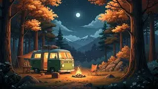Solo Camping in the Mountains | Cozy Camper Van Cooking Noodles | Ghibli Style Relaxing Video