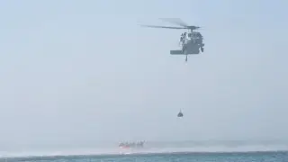 NASA and U.S Navy practice for Artemis 2 recovery operation after splashdown