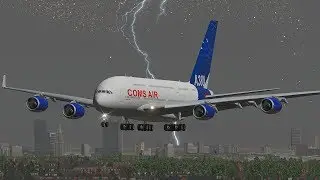 A380 Emergency Landing Into Heavy Storm | X-Plane 11 (4K)