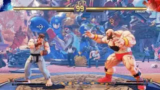 Ryu vs Zangief (Hardest AI) - Street Fighter V.