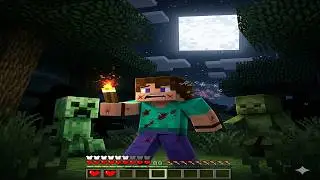 My First Night in Minecraft Survival... Total Chaos!