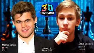 Check mate!!⚡Magnus Carlsen vs Denis Lazavik in 3+0 Thursday 2026 || chesscom 
