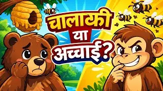भालू और बंदर की कहानी 🐻🐒 | Moral Story in Hindi | Kids Story | Panchatantra Style #trending 