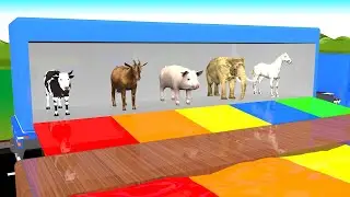 Baby Learn Colors With Cow Horse Goat Pig Elephant Truck Cartoon 3d Animation Educational Video