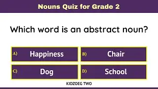 Nouns Quiz for Grade 2 Kids | 15 Easy English Grammar Questions to Learn Naming Words | GK Test
