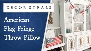 Decor Steals' American Flag Fringe Throw Pillow