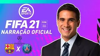 NARRAÇÃO de GUSTAVO VILLANI NO FIFA 21! BARCELONA X PSG