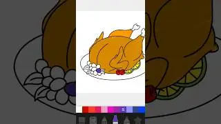🔴 HOW TO COLORING A BAKED TURKEY FOR A PARTY | Fun & Easy coloring pages for kids