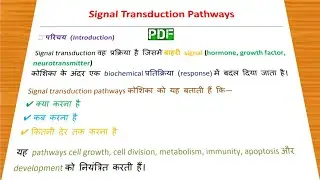 Cell Signaling - Signal transduction pathways | Lifescience Notes PDF download