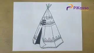 How to Draw a Teepee Easy step by step