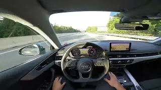 2019 Audi A5 Sportback 40 TDI - Lane Assist and Adaptive Cruise Control - POV Drive on Autobahn