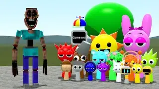 NEW HORROR STEVE VS ALL SPRUNKI INCREDIBOX FAMILY in Garry's Mod!