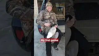 First goose. Pass shooting from a blind in a state park.
