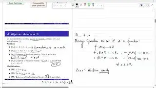 Lecture Video 1 &ndash; MA 101 (Mathematics), #: IIT:  Algebraic Axioms of Real Numbers