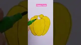 How to Draw🫑🫑Yellow💛💛Capsicum Vegetable Drawing. #happyaqsa #vegetables #ytshort #art #capsicum