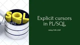 #Oracle #PLSQL #Cursor Explicit cursor using for loop