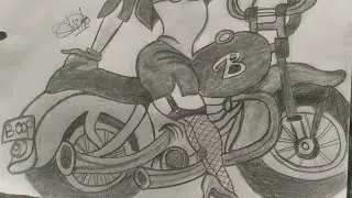 bike ride girl#drawing #ytbshorts #bikelover