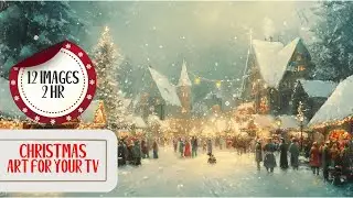 Vintage Christmas TV Art Screen Holiday Frame Tv Art Santa Slideshow Screensaver for TV 2 Hrs